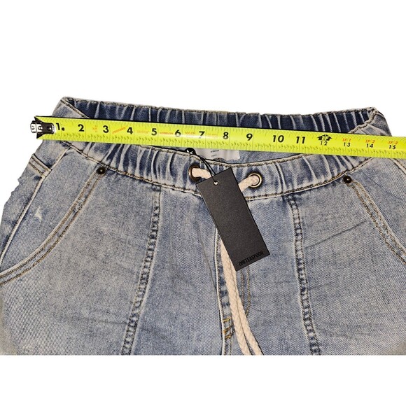 One Teaspoon Size S Montana Shabbies Drawstring Distressed Boyfriend Denim Jeans - Picture 13 of 16